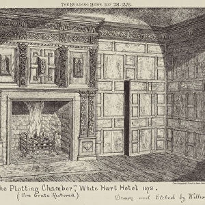 Old Hull, The Plotting Chamber, White Hart Hotel 1873, Fire Grate restored (engraving)