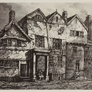 Old Manchester: Old Buildings, Long Mill Gate (litho)