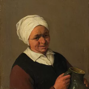 Old Peasant Woman Holding a Jug, c. 1643 (oil on oak)