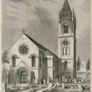 Old St Pancras Church, London, recently restored and enlarged (engraving)