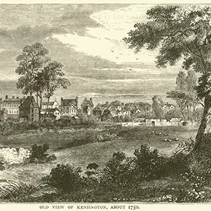 Old view of Kensington, about 1750 (engraving)