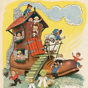 The Old Woman Who Lived in a Shoe, 1937 (colour litho)