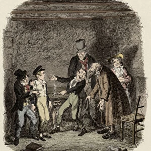 Oliver Twist received by old Fagin and his team - Oliver reception by Fagin