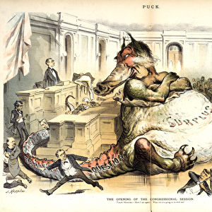 The opening of the congressional session, 1887 (colour litho)