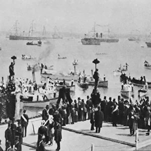 Opening of the Kiel Canal, 1895 (b / w photo)