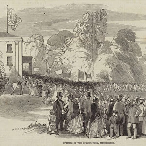 Opening of the Queens Park, Manchester (engraving)