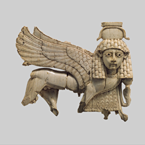 Openwork plaque with a striding sphinx, c. 9th-8th century B. C. (ivory)