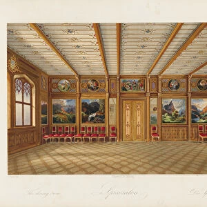 Oscarshal Dining Room, 1852 (colour litho)