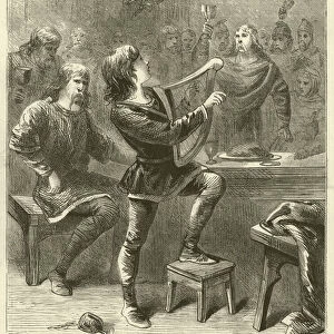 How Oswald sang that night he knew not (engraving)