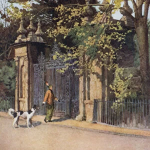 Oxford: Trinity College Gates, Parks Road (colour litho)