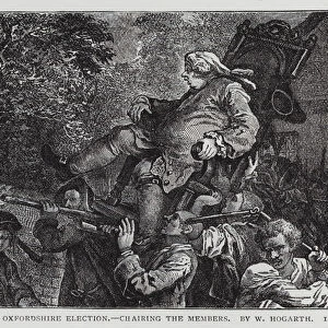 The Oxfordshire Election, Chairing the Members, satire depicting English Whig politician George Bubb Dodington being carried aloft by a crowd, 1754 (engraving)