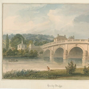 Oxfordshire - Henley upon Thames Bridge, 1826 (w / c on paper)