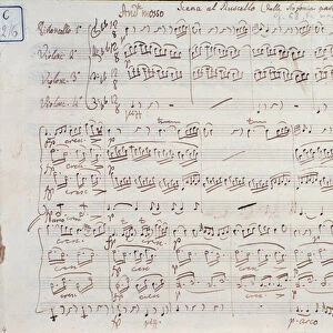Page of the sheet music for Symphony no 6 in F major, opus 68, by Ludwig van Beethoven