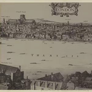 Panorama of London, 1647 (litho)