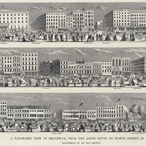 A Panoramic View of Broadway, from the Astor House to Worth Street, in 1850 (litho)