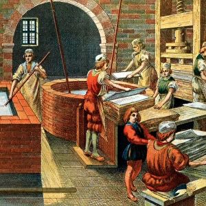 A Papermaking workshop in Fabriano (Italy), 16th century