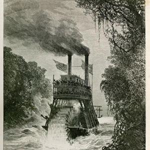 The passage of the Angostura (Colombia), by the steamboat of the expedition, drawing by E