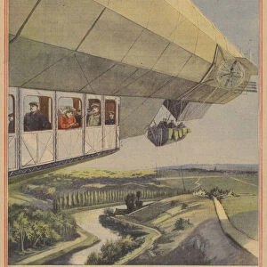 The passenger Zeppelin LZ VII (Deutschland), recently destroyed by a storm (colour litho)