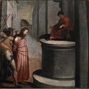 Passion of Christ: Jesus and Pontius Pilate (oil on wood, 1434)