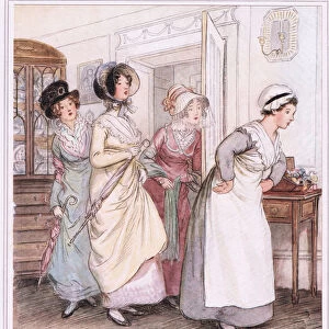 Patty ushers in the sisters, Willoughby and Miss Henrietta (litho)