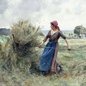 Peasant and Hay, (oil on canvas)