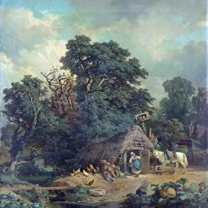 Peasant landscape (oil on canvas)