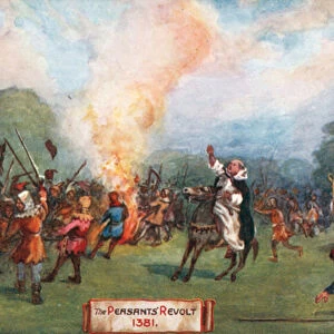 The Peasants Revolt 1381, St Albans Pageant 1907 (colour litho)