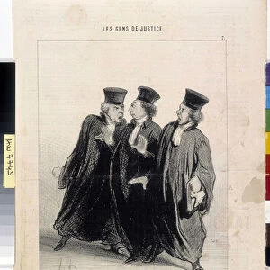 The people of justice. Cartoon by Honore Daumier (1808-1879), 37, 5x28