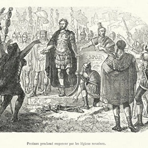 Pertinax proclame empereur par les legions romaines (engraving)
