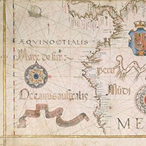 Peru and the Amazon, detail from a world atlas, 1565 (vellum)