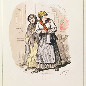 Two Petroleuses of the Commune, 1871 (colour engraving)
