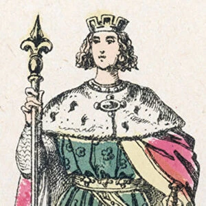 Philippe-le-Bel, 46e roi de France, monte sur le trone en 1285, mort en 1314 (coloured engraving)