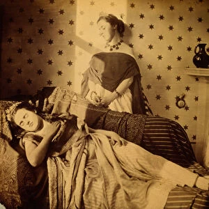 Photographic Study of Isabella Grace and Clementina Maude, c. 1853-4 (b / w photo)