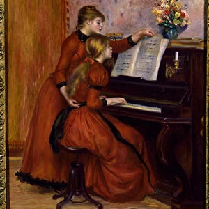 The piano lecon Painting by Pierre Auguste Renoir (1841-1919), 1889 Omaha