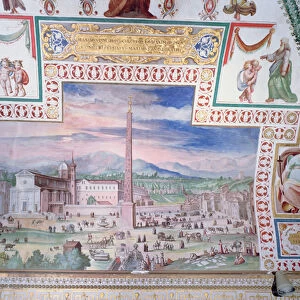 Piazza del Popolo, during the rule of Pope Sixtus V (fresco)