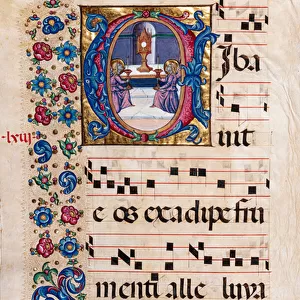 Piccolomini Library: choir book, cod. 101. 7, ff. 63v with "Corpus Domini", by Pellegrino di Mariano