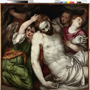 Pieta et anges (Pieta with angels) Painting by Lambert Sustris (1515-1584