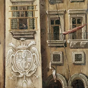 Place of the court of the Vicaria in Naples at the time of the revolution of Masaniello