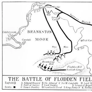 Plan of the Battle of Flodden Field in 1513 (engraving)