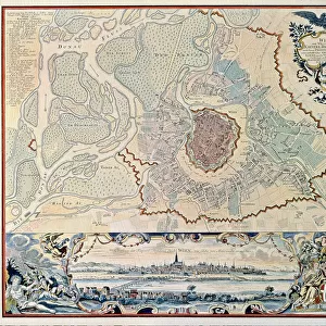 Plan of the city of Vienna, after an engraving of 1720 (engraving)