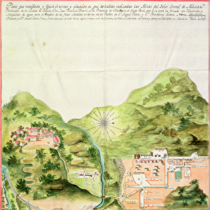 Plan of the Mines of Oaxaca, Mexico, 1785-87 (pen & ink and w / c on paper)