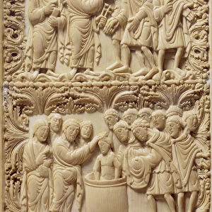 Plaque with the Stories of Saint Peter from the Second School of Metz (ivory)