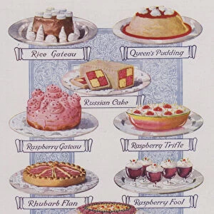 Plate to illustrate selected dishes described under the letters "Q"and "R"(colour litho)