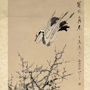 Plum Blossoms, Crane, and Spring, Qing dynasty (1644--1912), 1824-96, c