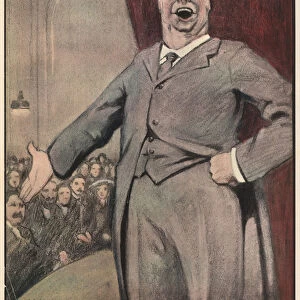 The Politician, "The Party Mouthpiece"(colour litho)