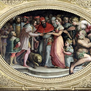 Pope Clement VII marrying Catherine de Medici and Henri II of France, 28th October 1533
