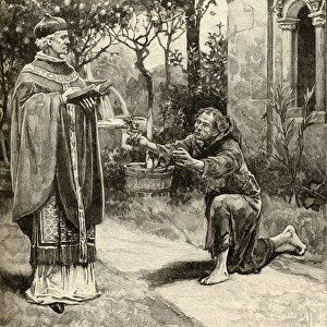 Pope Innocent III (1161-1216) and St. Francis of Assisi (1181-1226) (engraving)