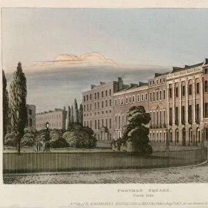 Portman Square, north side (coloured engraving)