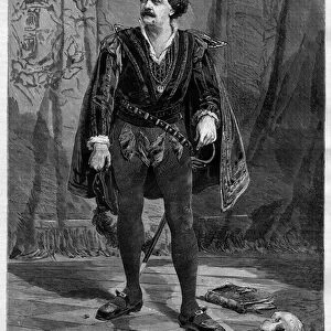Portrait of actor Ernesto Rossi in the role of Hamlet by William Shakespeare at