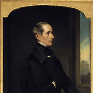 Portrait of Alphonse de Lamartine (1790-1869) poet and politician Painting by Henry